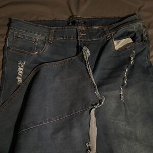 Distressed Blue Jeans